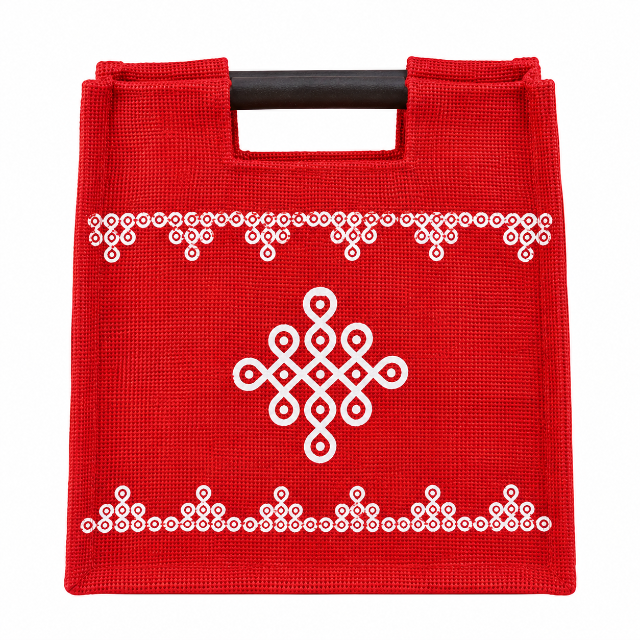 Kolam Jute Bag Red